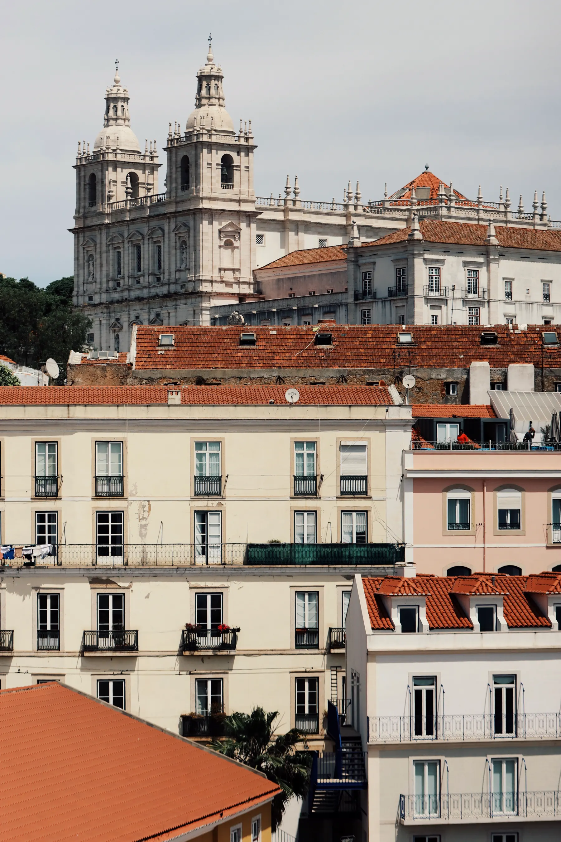 Historic Alfama neighborhood and rooftops in Lisbon, Portugal