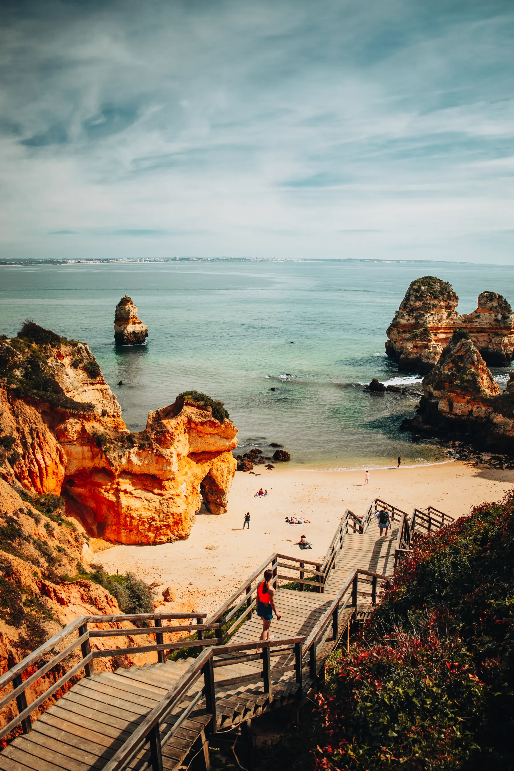Golden cliffs and beach on Portugal’s Algarve coast